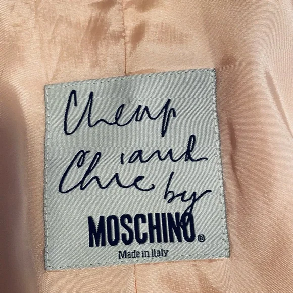 Vintage Cheap and Chic Moschino Cropped Pink Suit Jacket - Picture 2 of 6